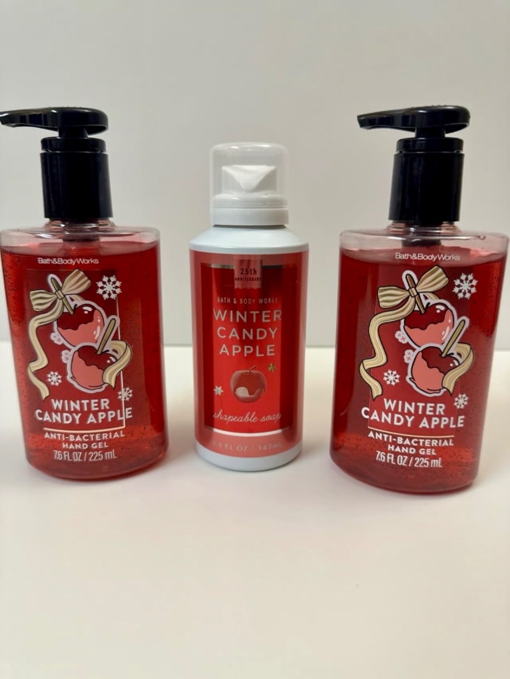 Bath & Body Works Winter Candy Apple Sani Hand Gel & Shapeable Hand Soap Set